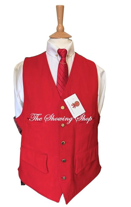 MENS PENINE RANGE RED WOOL WAISTCOAT SIZE 40