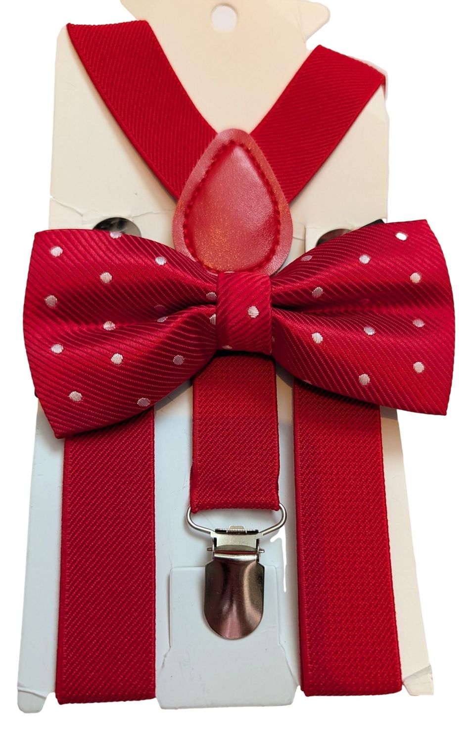 BOYS RED SHOWING BOW TIE AND BRACES