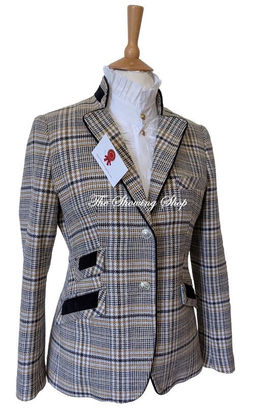LADIES LAURIE & JULES BLUE CHECK TWEED JACKET SIZE 12