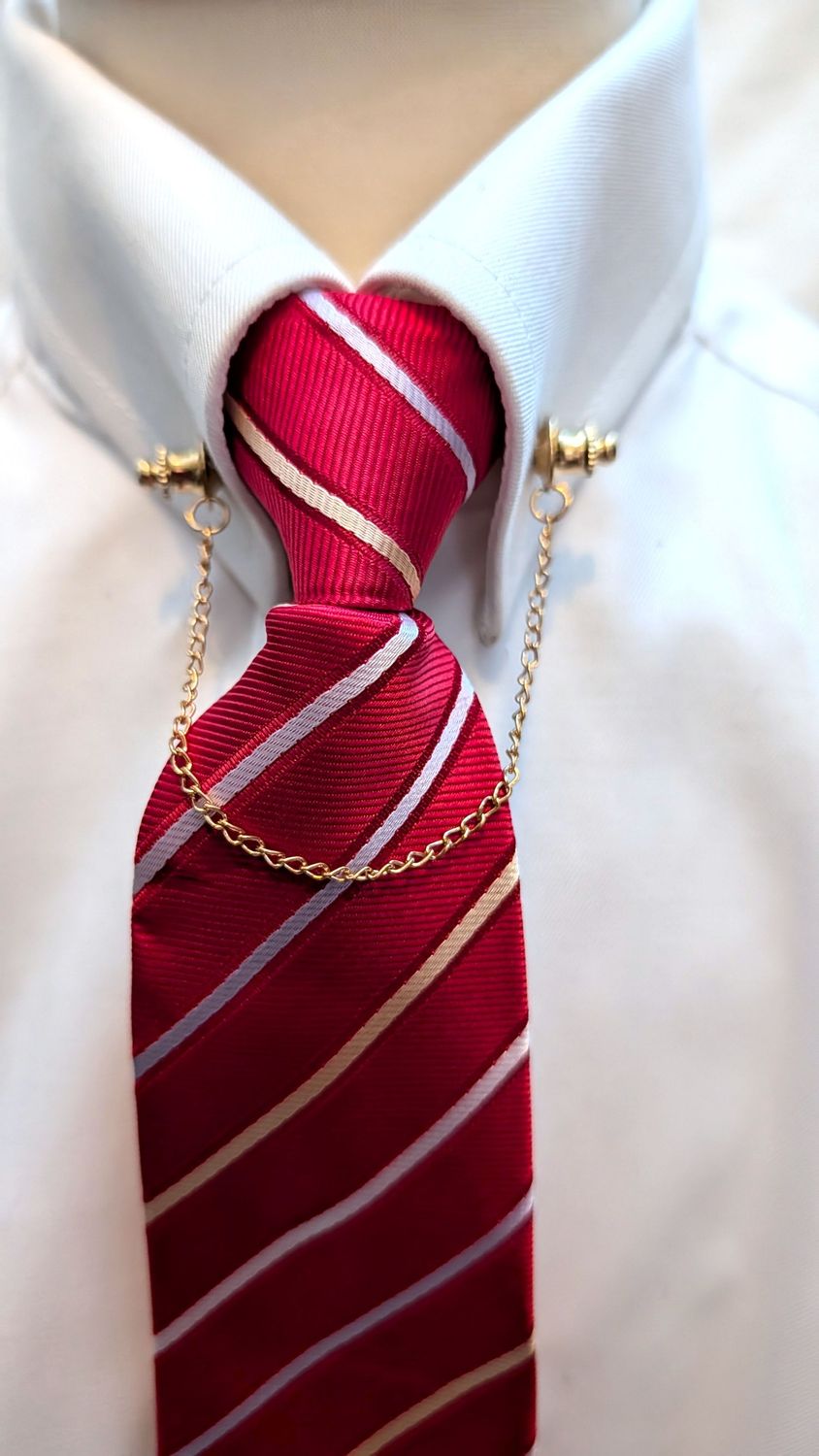 ADULTS PREMIUM RED/CREAM/WHITE STRIPE ZIP TIE ADULTS PREMIUM RED/CREAM/WHITE STRIPE ZIP TIE