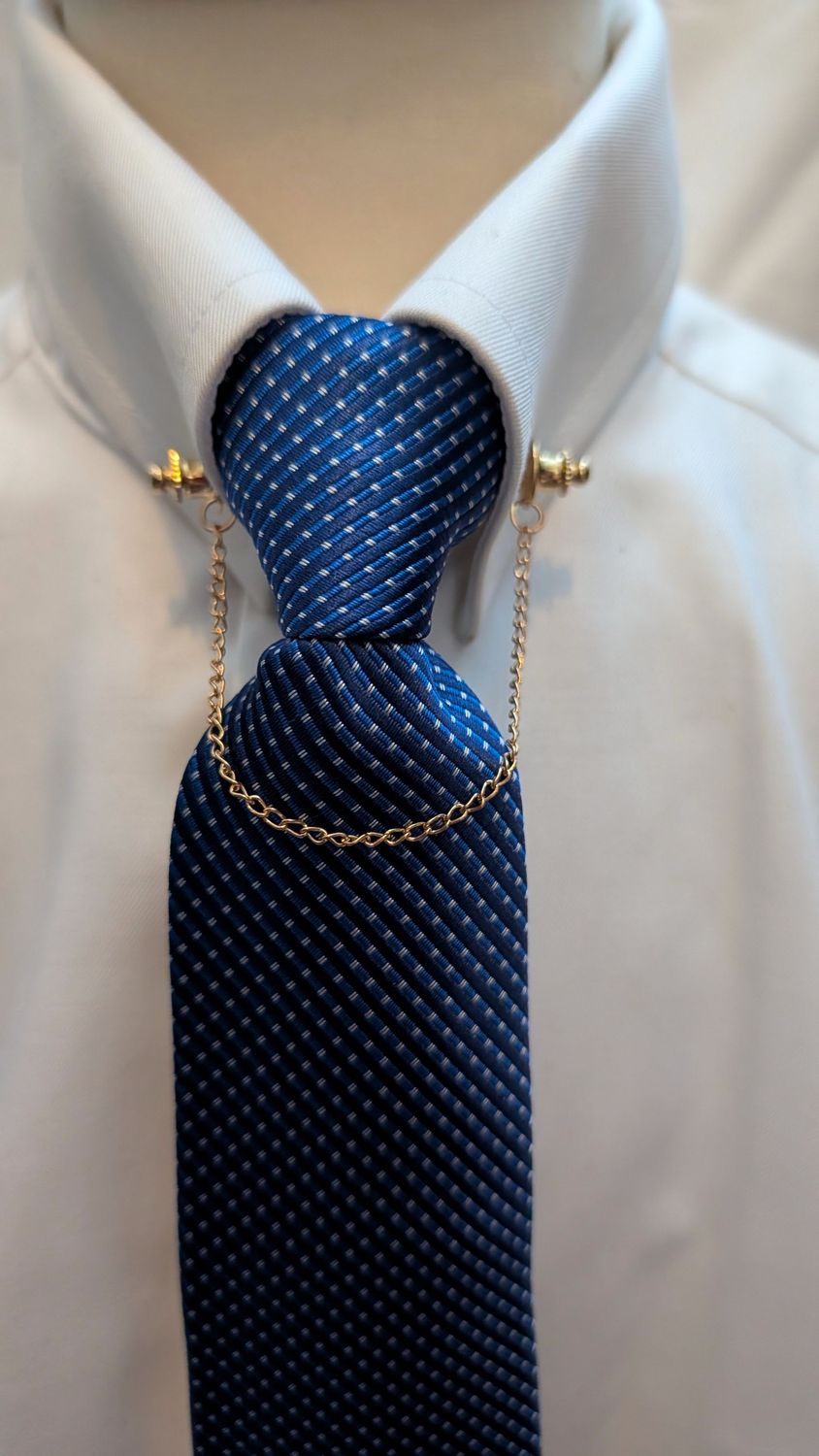 ADULTS PREMIUM ROYAL BLUE PIN DOT ZIP TIE ADULTS PREMIUM ROYAL BLUE PIN DOT ZIP TIE