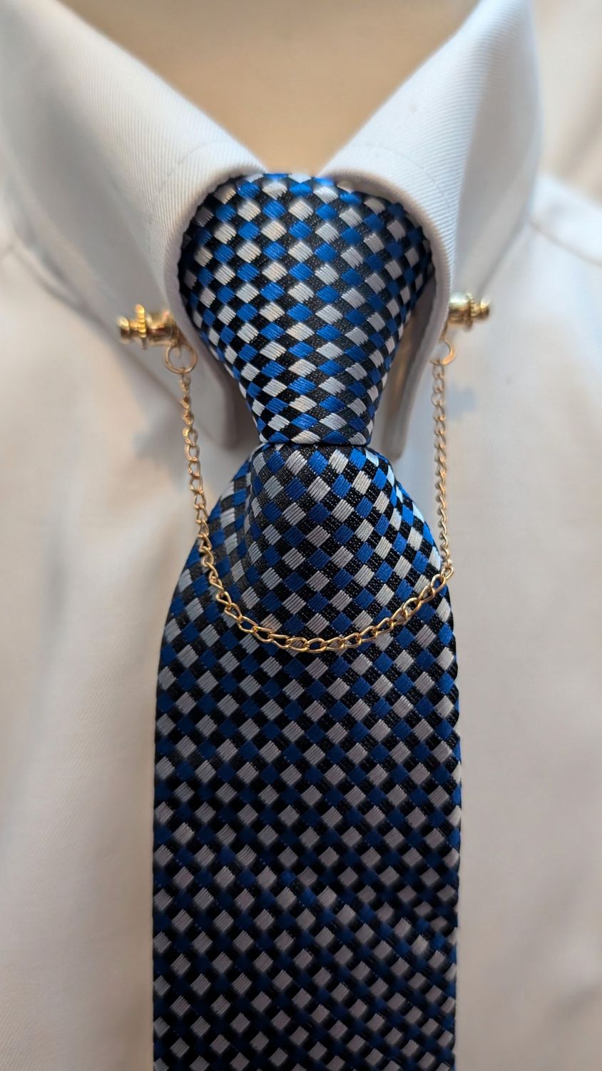 ADULTS PREMIUM ROYAL /WHITE CHECK ZIP TIE ADULTS PREMIUM ROYAL /WHITE CHECK ZIP TIE