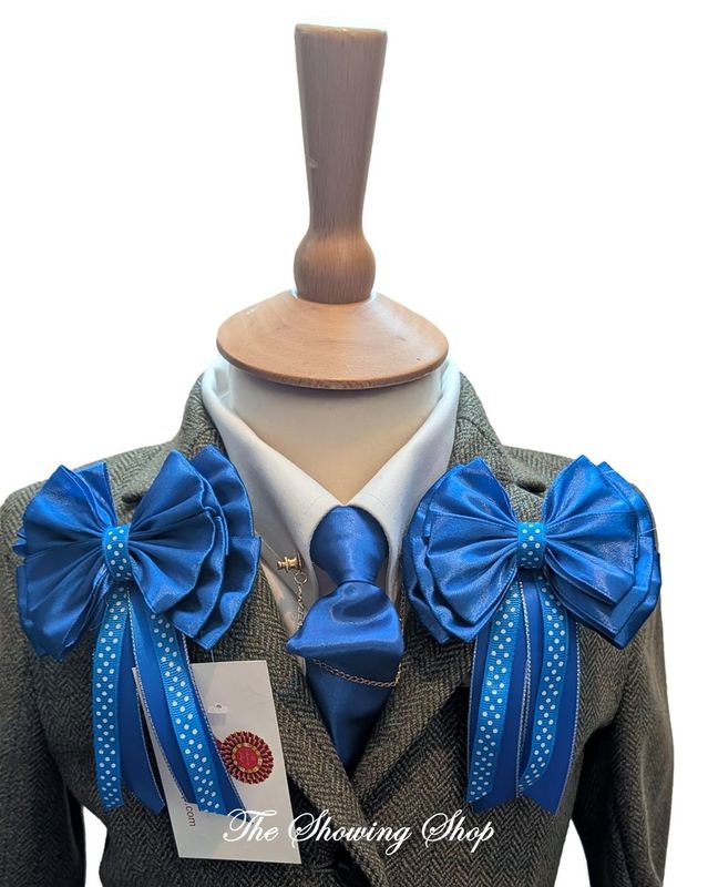 CHILDS SHOW BOWS, ZIP TIE AND BUTTONHOLE SET-ROYAL BLUE