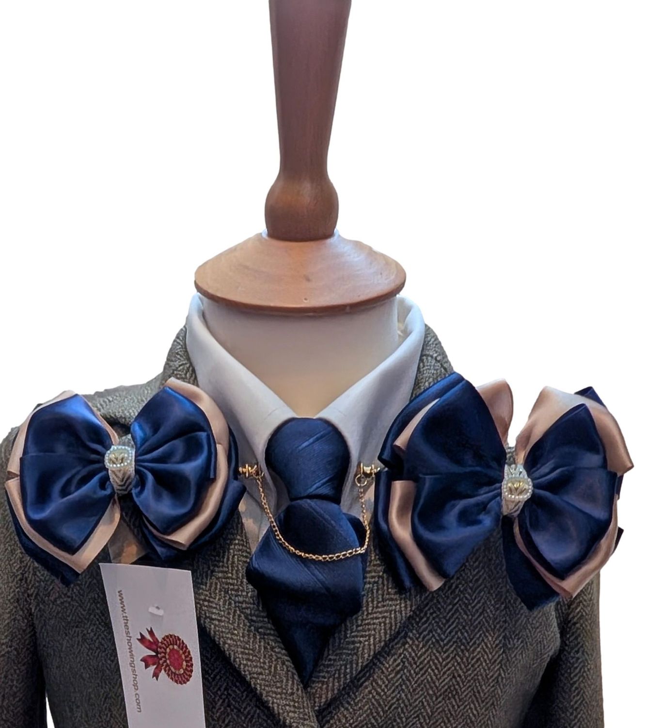 CHILDS NAVY & GOLD PREMIUM SHOW BOWS AND ZIP TIE SET CHILDS NAVY & GOLD PREMIUM SHOW BOWS AND ZIP TIE SET