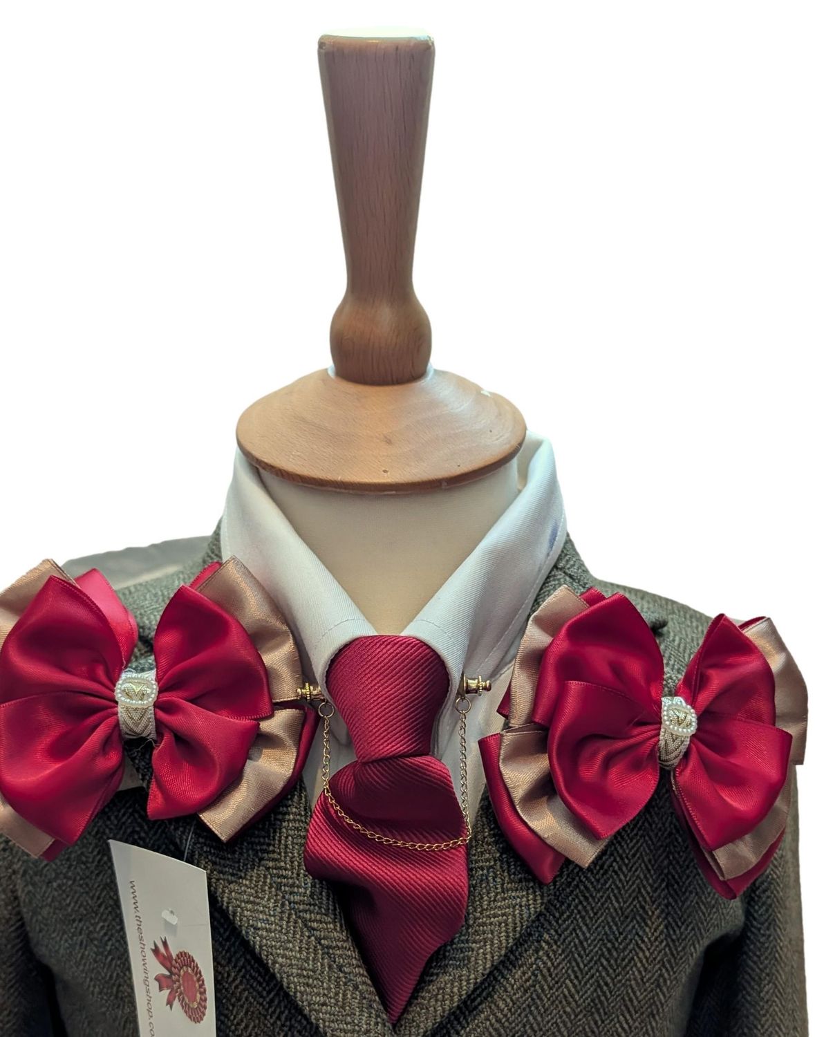 CHILDS WINE & GOLD PREMIUM SHOW BOWS AND ZIP TIE SET CHILDS WINE & GOLD PREMIUM SHOW BOWS AND ZIP TIE SET