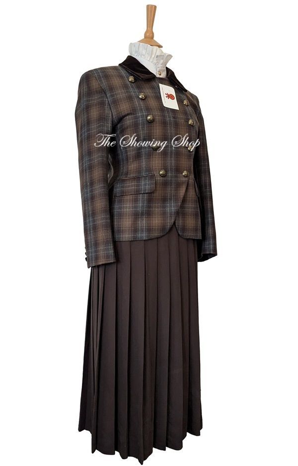 LADIES BROWN CHECK WOOL LEADERS JACKET SIZE 12 LADIES BROWN CHECK WOOL LEADERS JACKET SIZE 12