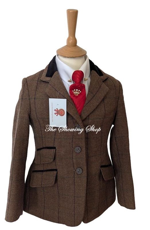 CHILDS SHIRES HUNTINGDON BROWN TWEED JACKET SIZE 24