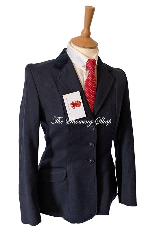 MAIDS PRETTY PONIES NAVY WOOL SHOWING JACKET SIZE 36 ( 12)