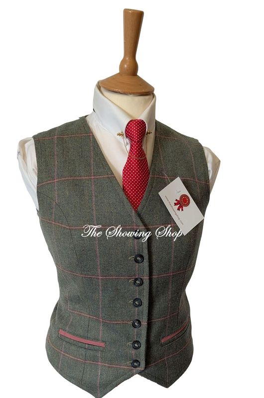 LADIES BREDON HILL GREEN TWEED WAISTCOAT SIZE 10