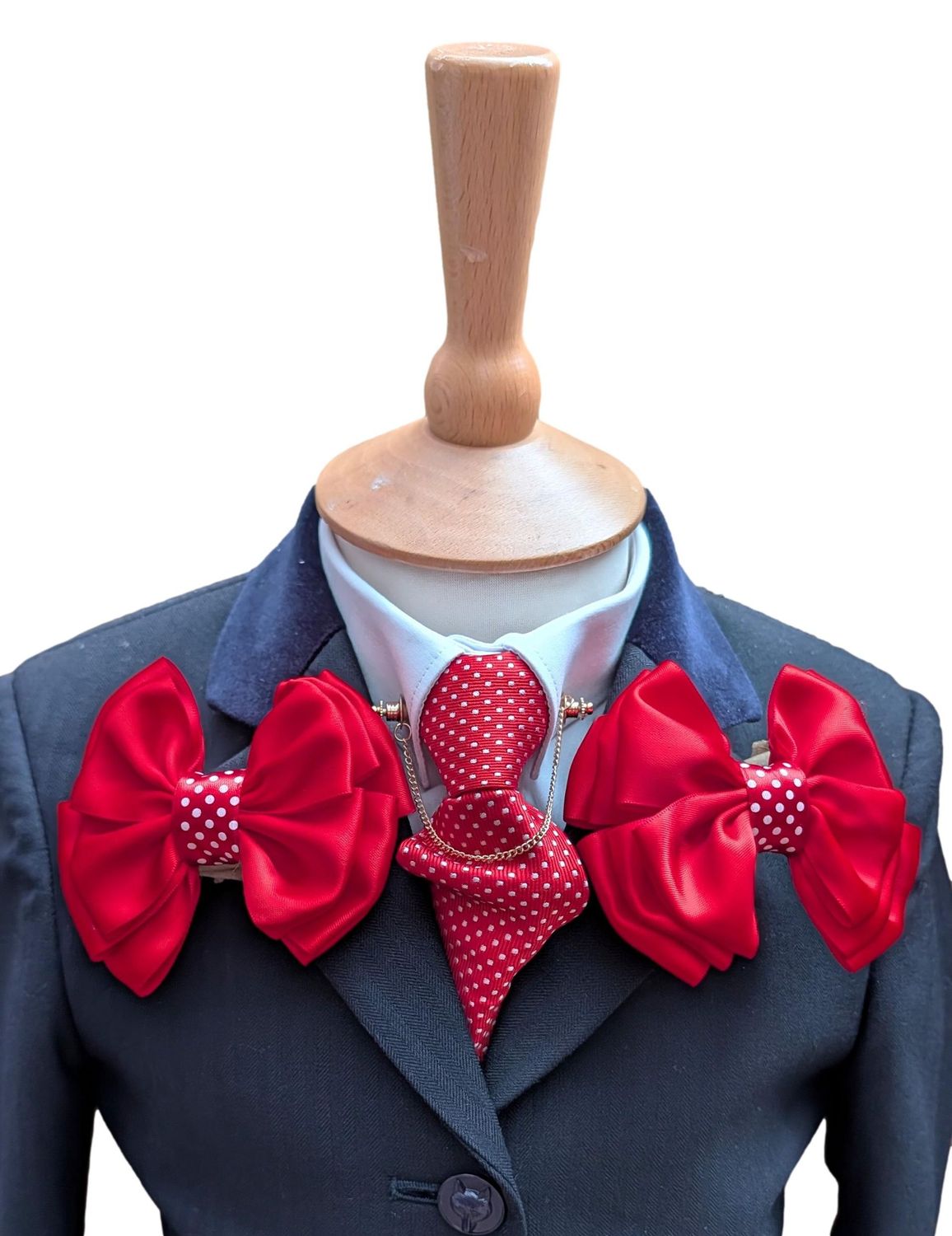 CHILDS PREMIUM RED/ WHITE POLKA DOT SHOWING BOWS AND ZIP TIE SET CHILDS PREMIUM RED/ WHITE POLKA DOT SHOWING BOWS AND ZIP TIE SET