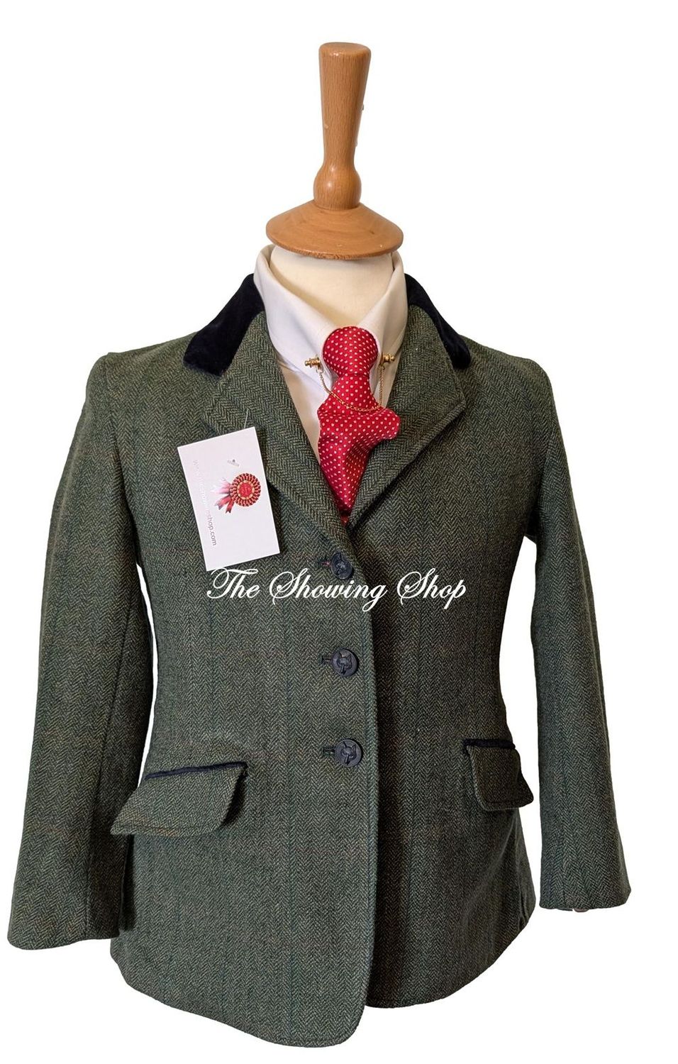 CHILDS PRETTY PONIES GREEN TWEED SHOWING JACKET SIZE 26 CHILDS PRETTY PONIES GREEN TWEED SHOWING JACKET SIZE 26