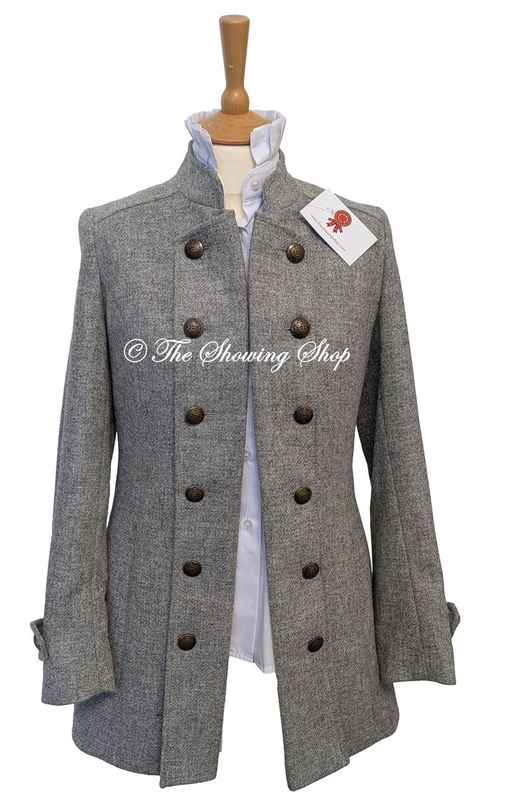 LADIES BRITISH TWEED GREY PIRATE COAT SIZE 8