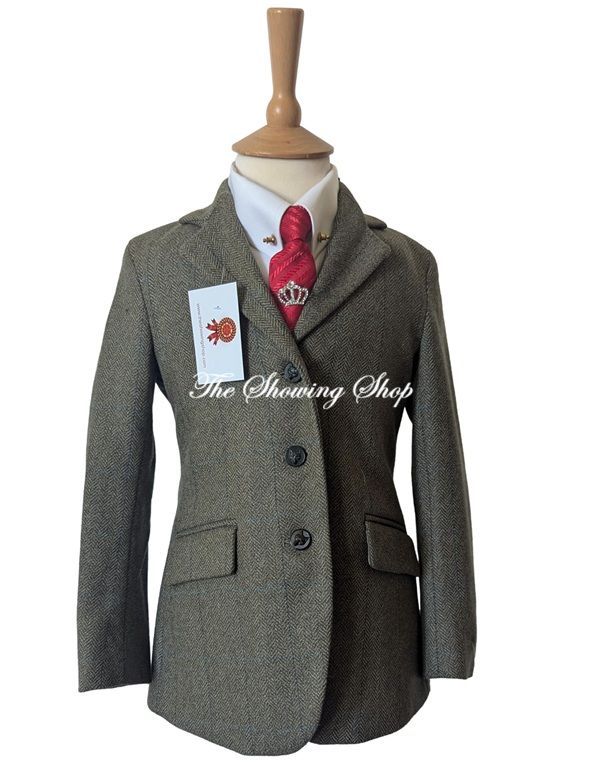 IMMACULATE CHILDS FOXLEY GREEN TWEED SHOWING JACKET SIZE 24