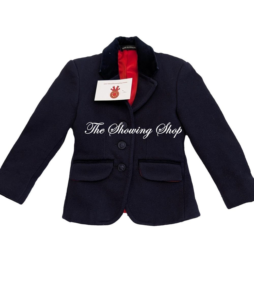 CHILDS LE BEAU CHEVAL NAVY HEAVYWEIGHT SHOWING JACKET SIZE 20 CHILDS LE BEAU CHEVAL NAVY HEAVYWEIGHT SHOWING JACKET SIZE 20