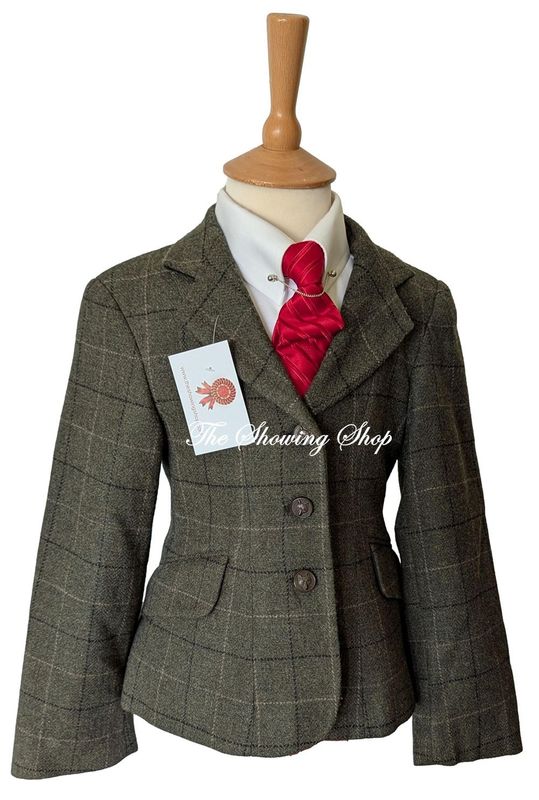 CHILDS CALDENE SOUTHWOLD GREEN TWEED SHOWING JACKET SIZE 26