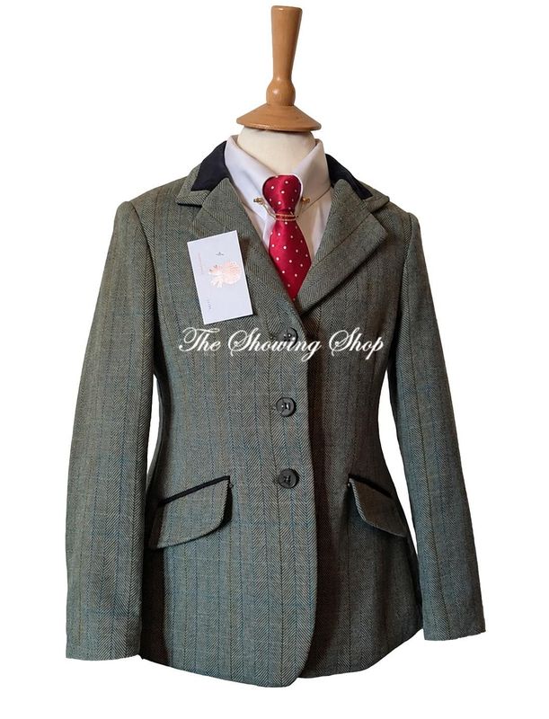 BRAND NEW LADIES SHIRES HUNTINGDON GREEN TWEED JACKET SIZE 12 (36)