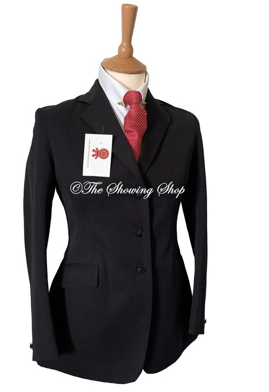 MAIDS FOXLEY BLACK WOOL BLEND SHOWING/ COMPETITION JACKET SIZE 8 (32)