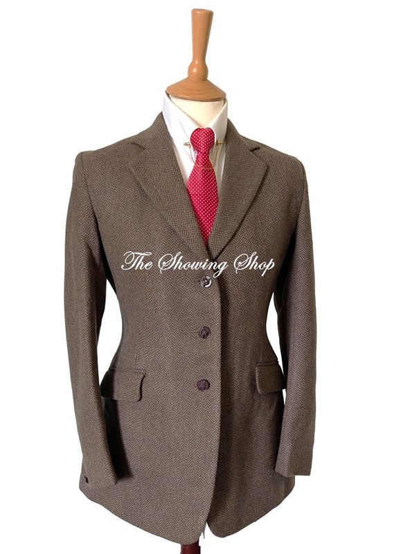 LADIES FOXLEY BROWN & BLUE TWEED JACKET SIZE 10 (34)