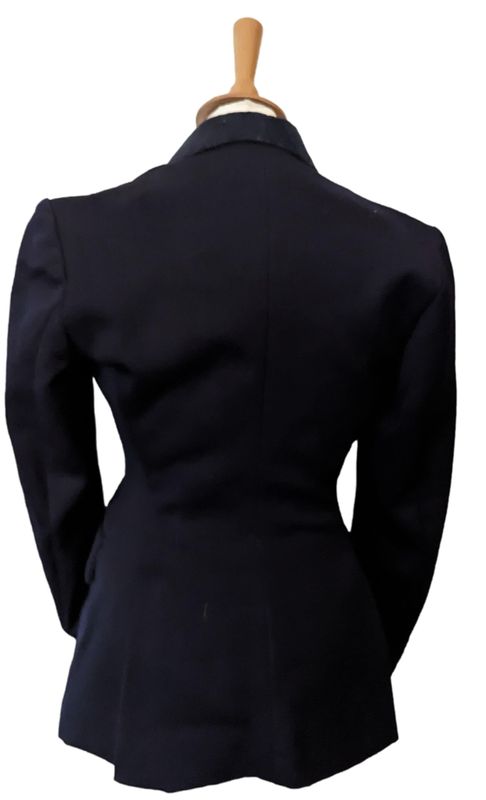 LADIES R H MEARS NAVY WOOL CUTAWAY JACKET SIZE 14 (38)