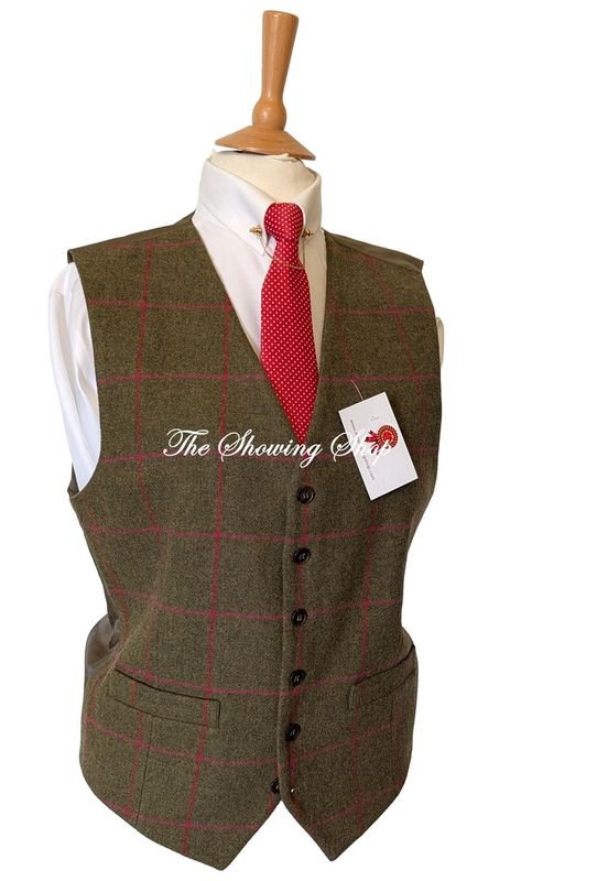 MENS SAMUEL WINDSOR GREEN & PINK TWEED WAISTCOAT SIZE 42