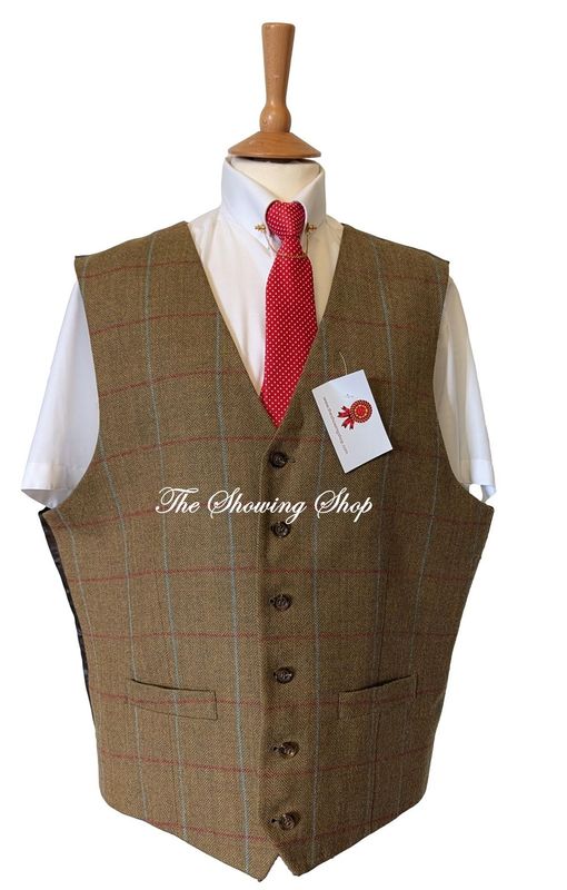 MENS SAMUEL WINDSOR GREEN & PINK TWEED WAISTCOAT SIZE 42
