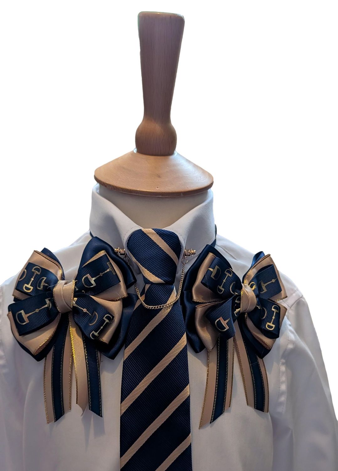 CHILDS NAVY & GOLD PREMIUM SHOW BOWS AND ZIP TIE SET CHILDS NAVY & GOLD PREMIUM SHOW BOWS AND ZIP TIE SET