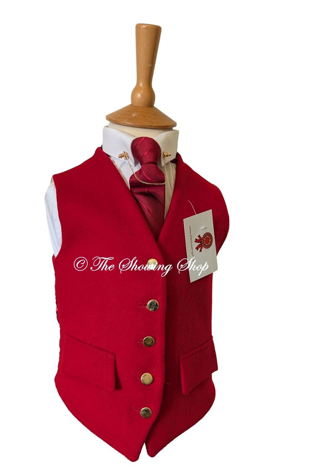 CHILDS FOXLEY RED WOOL WAISTCOAT SIZE 24
