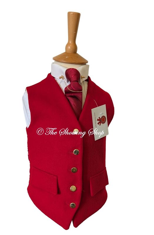 CHILDS FOXLEY RED WOOL WAISTCOAT SIZE 24