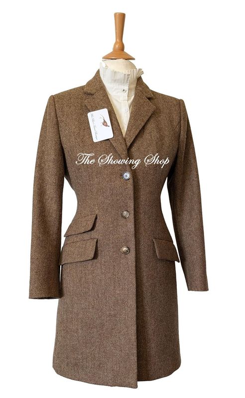 LADIES MOORLAND LANDMARK BROWN TWEED 3/4 LENGTH COAT. SIZE 12