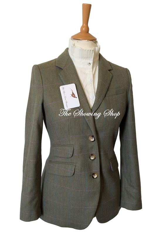 LADIES VIYELLA GREEN & PINK TWEED JACKET SIZE 8