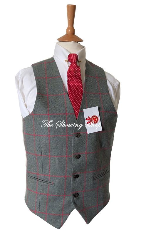BRAND NEW MENS GREEN TWEED WAISTCOAT SIZE 40