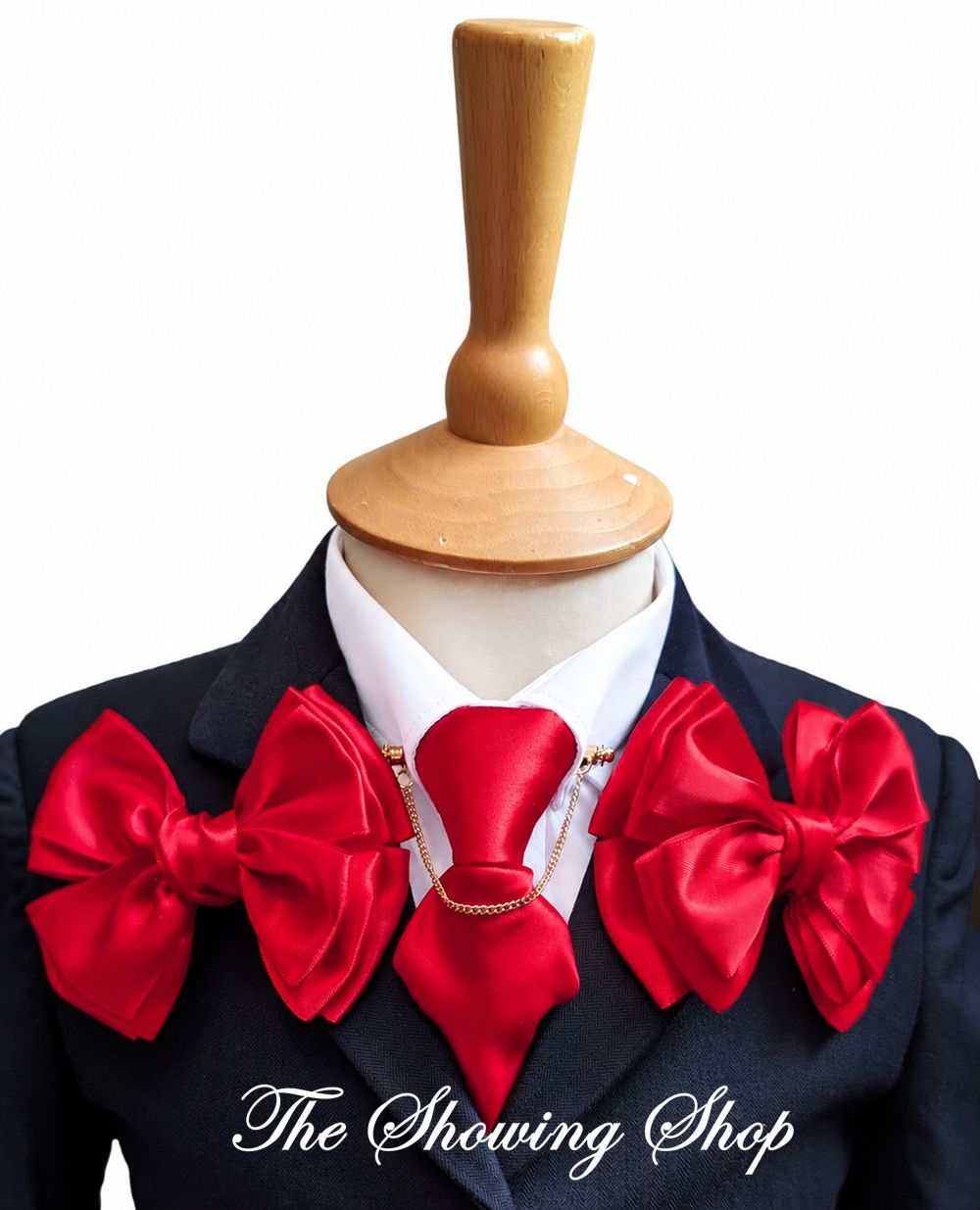 CHILDS PREMIUM SHOW BOWS & ZIP TIE SET PLAIN RED