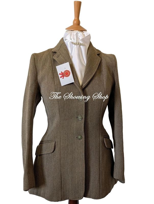 LADIES DERBY HOUSE GREEN HEAVYWEIGHT KEEPERS TWEED JACKET SIZE 12 (36)