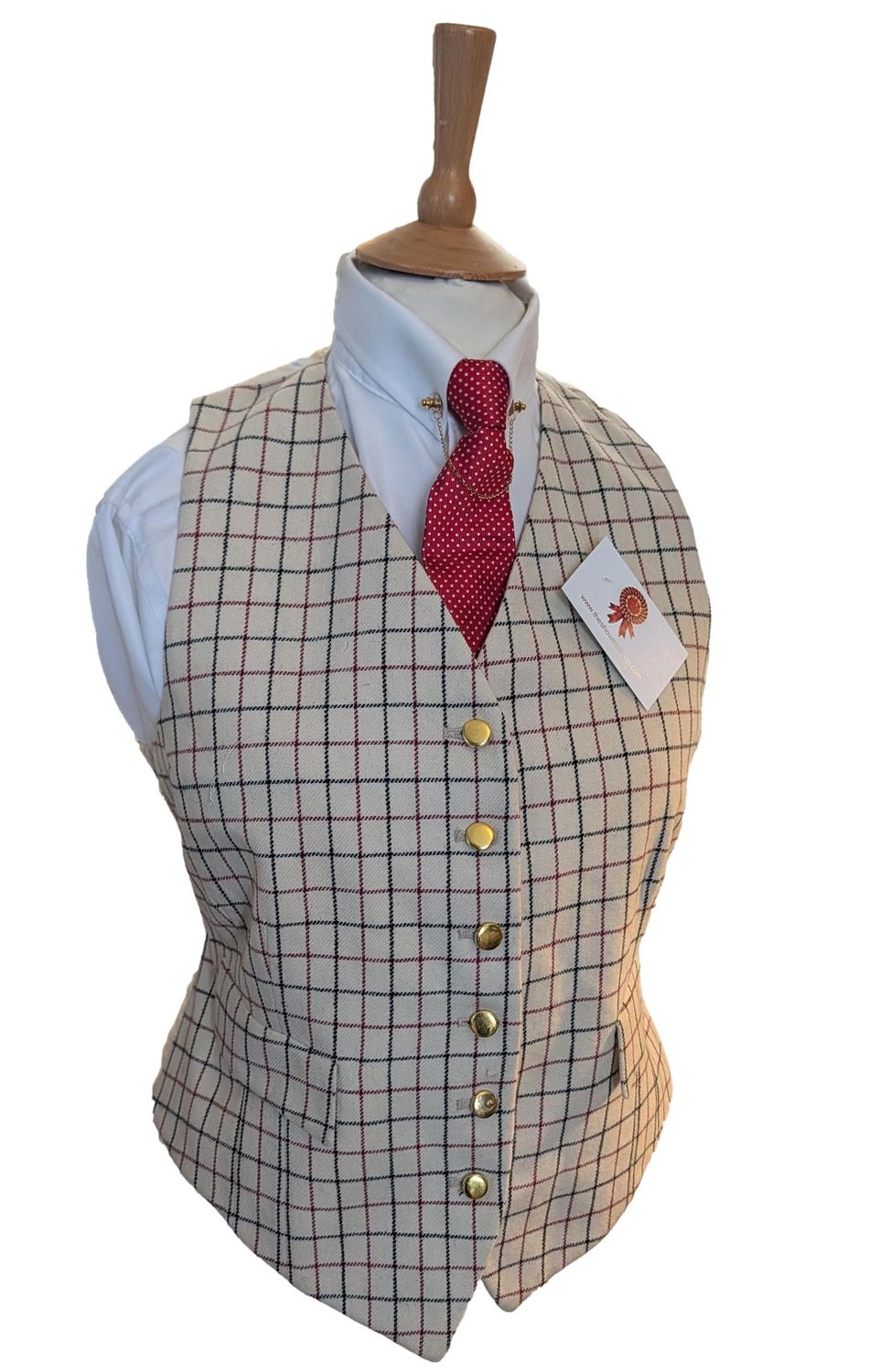 LADIES FOXLEY TATERSALL WOOL WAISTCOAT SIZE 14 LADIES FOXLEY TATERSALL WOOL WAISTCOAT SIZE 14