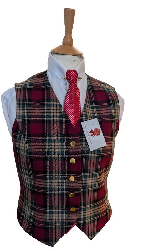 LADIES TARTAN WOOL WAISTCOAT SIZE 12