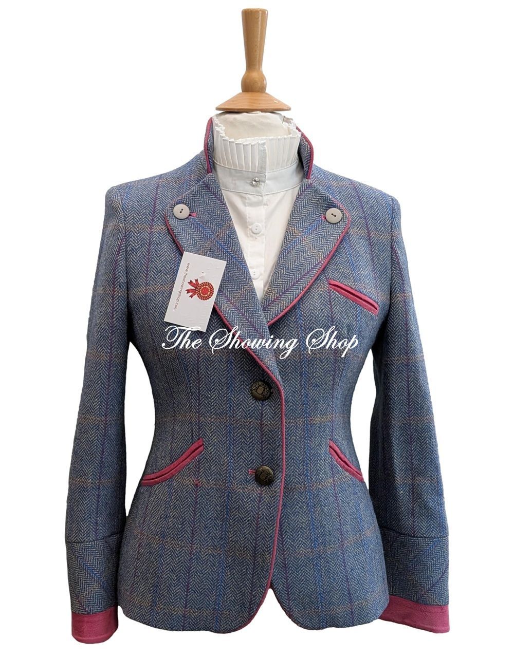 LADIES H CORRAL BLUE & PINK TWEED JACKET SIZE 12 LADIES H CORRAL BLUE & PINK TWEED JACKET SIZE 12
