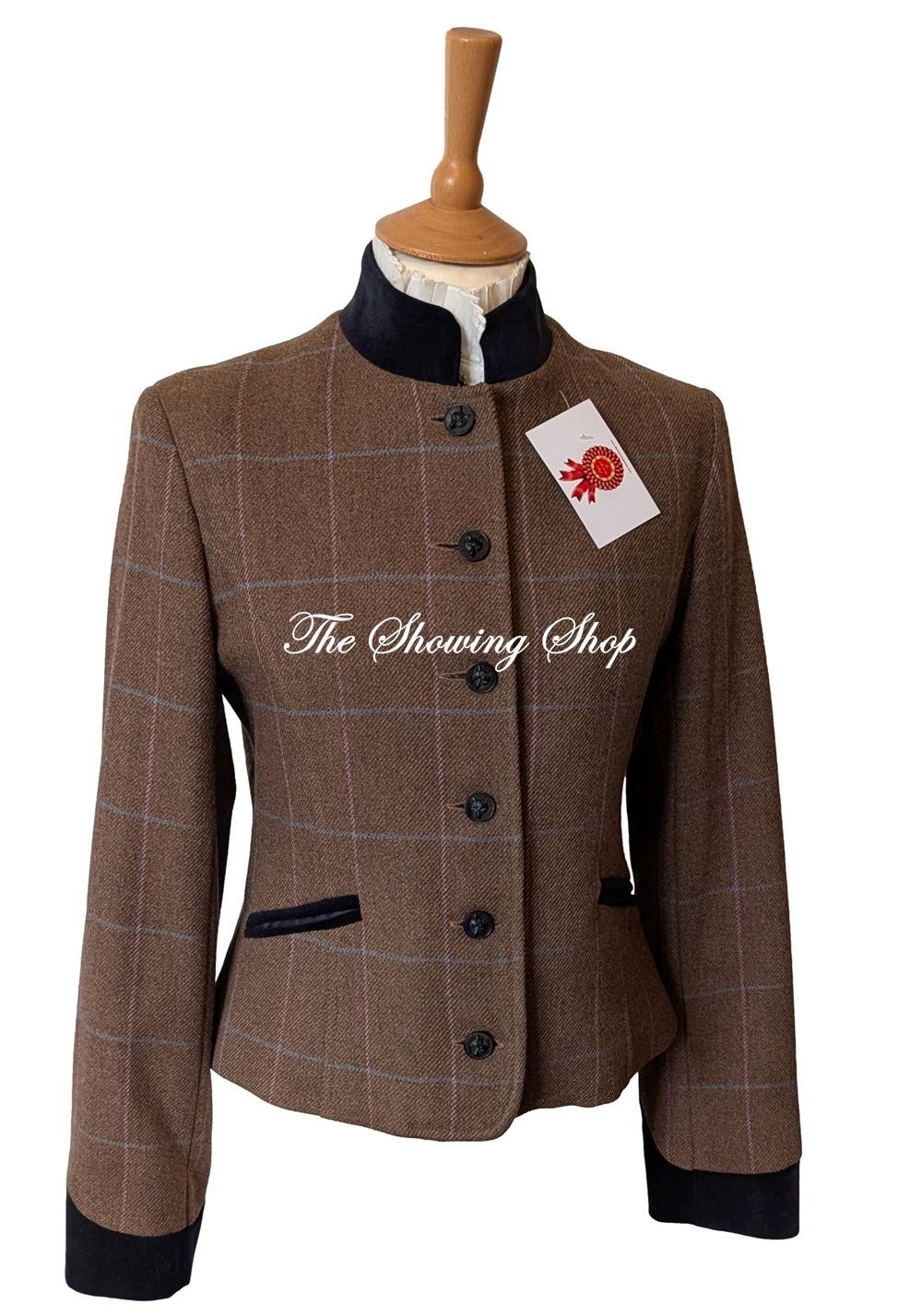 LE BEAU CHEVAL BROWN & PINK TWEED LEADERS JACKET SIZE 12