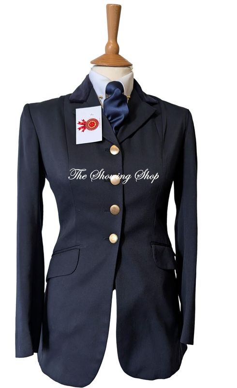 LADIES R H MEARS NAVY WOOL LIGHT WEIGHT SHOWING JACKET SIZE 8 (32)