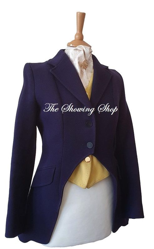 LADIES DERBY HOUSE NAVY WOOL CUTAWAY JACKET SIZE 10 (34)