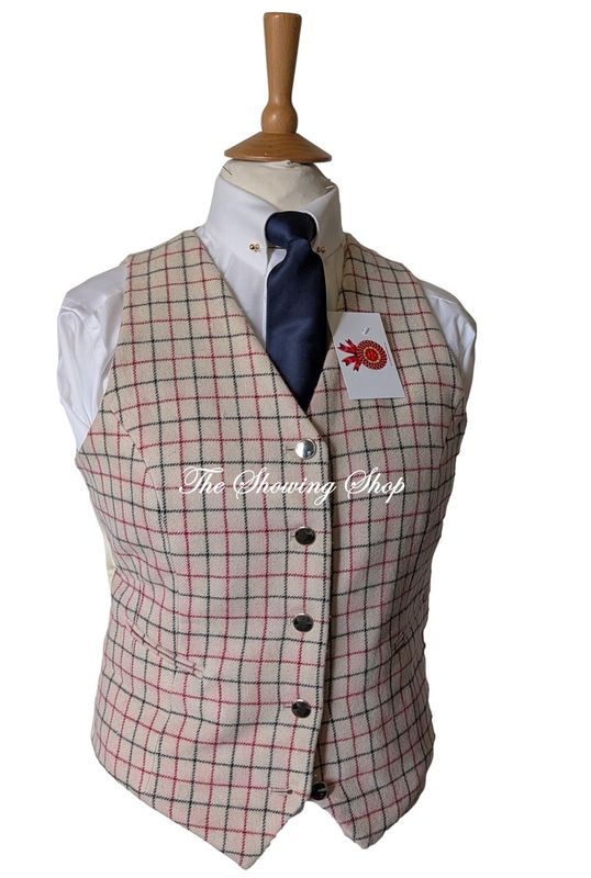 LADIES SHIRES CLIFTON TATERSALL WOOL WAISTCOAT SIZE 16