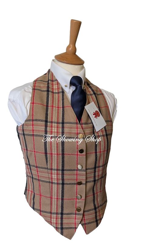 LADIES BESPOKE BROWN TWEED IN HAND SHOWING WAISTCOAT SIZE 10