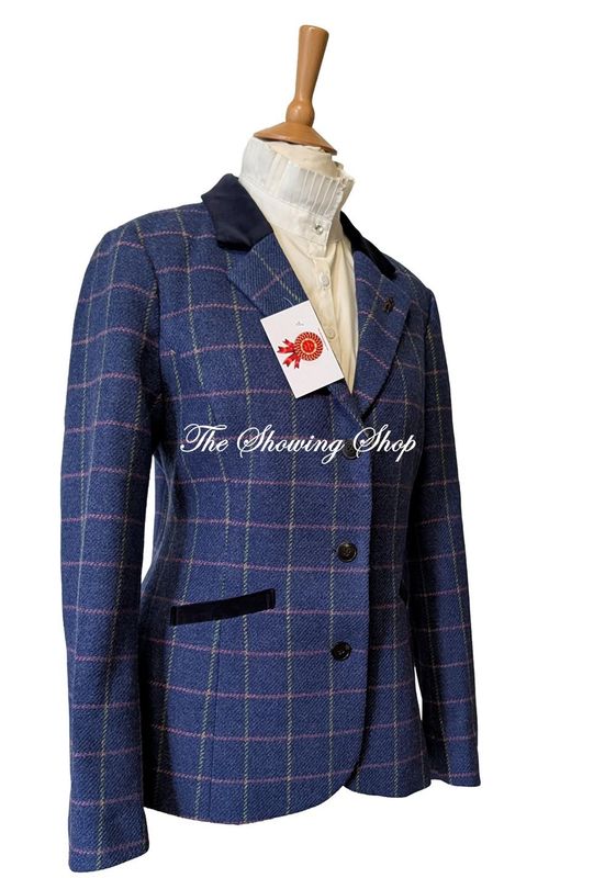 LADIES JACK MURPHY BLUE TWEED JACKET SIZE 14