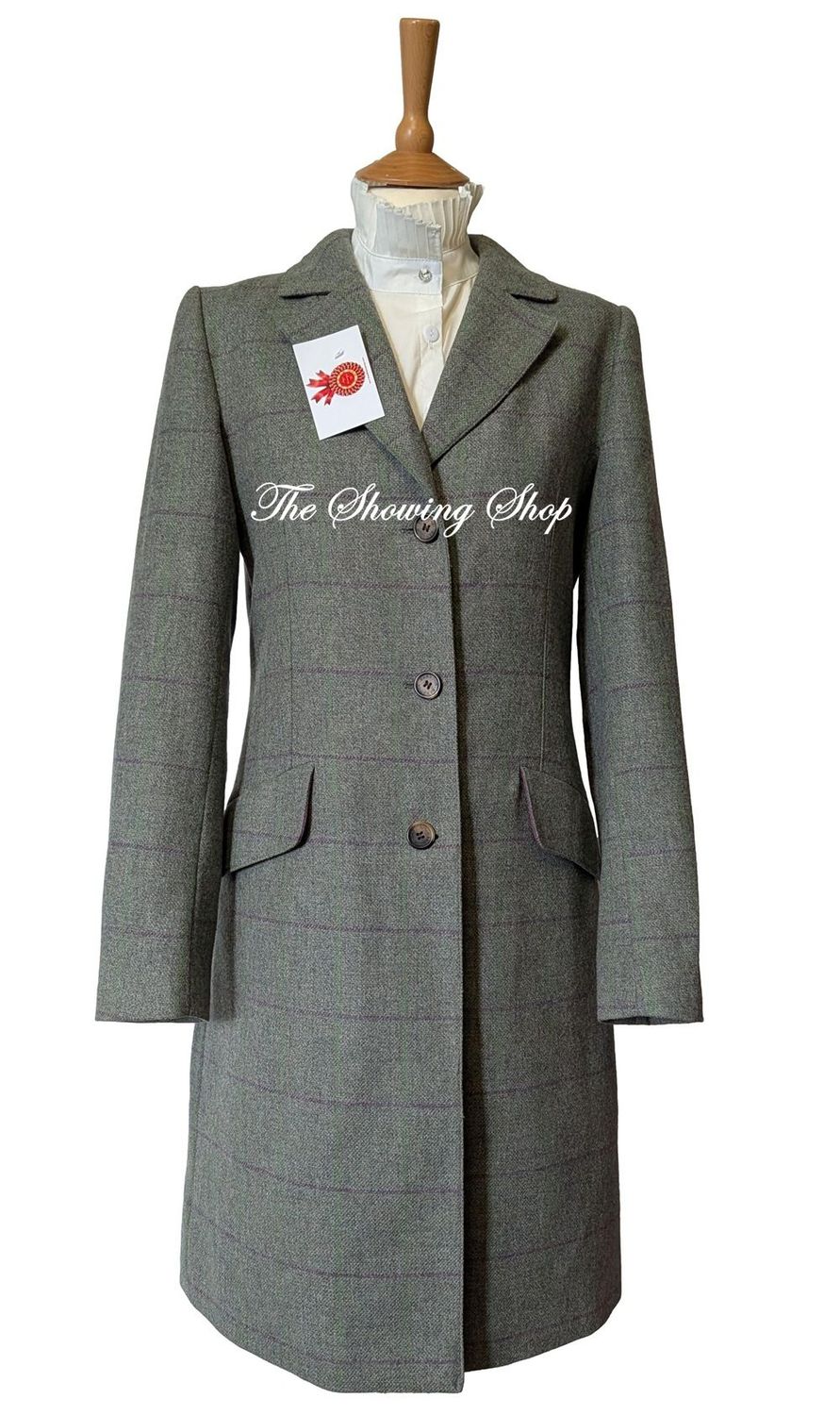 LADIES BARBOUR GREEN 3/4 LENGTH TWEED COAT SIZE 12 LADIES BARBOUR GREEN 3/4 LENGTH TWEED COAT SIZE 12