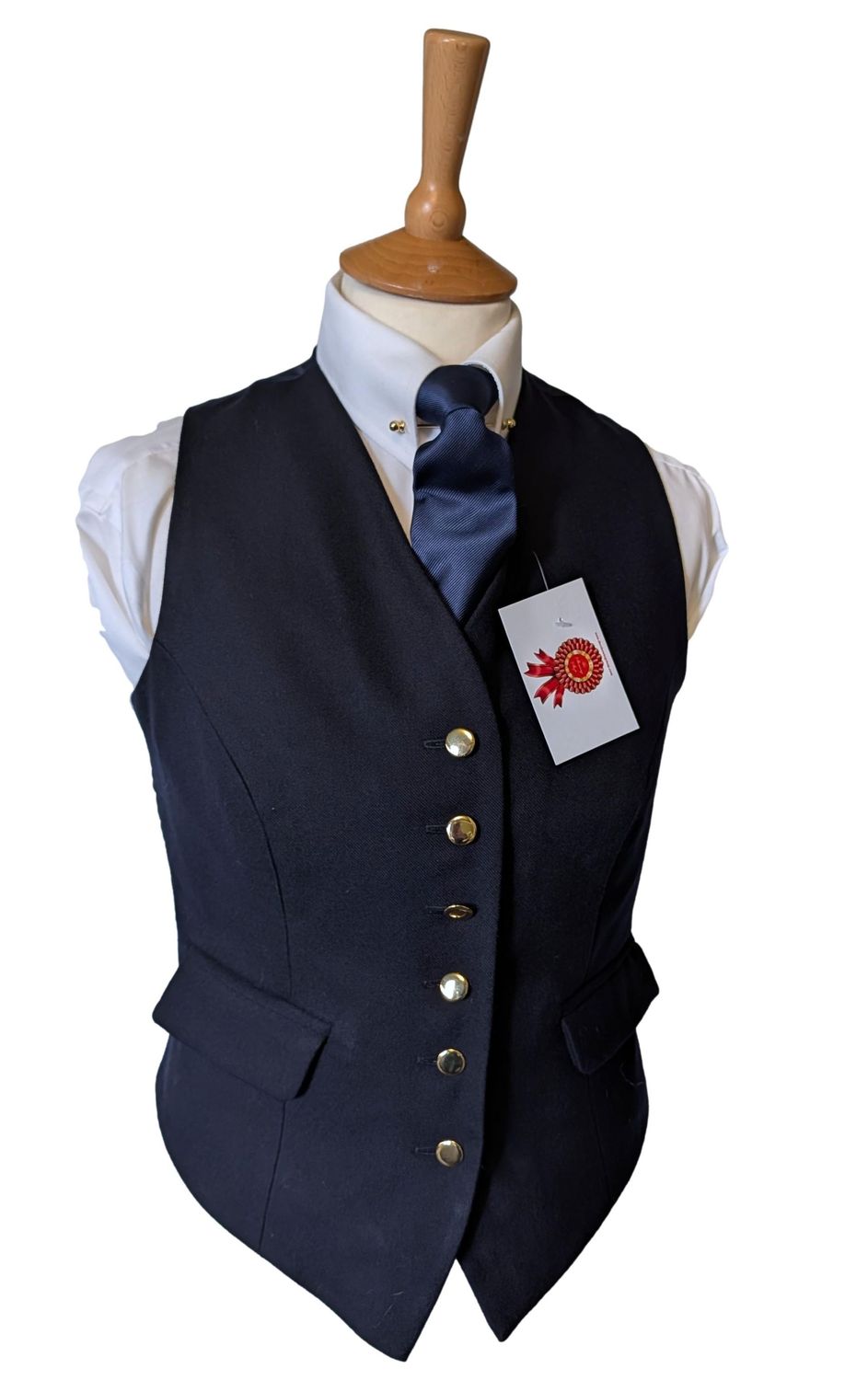 LADIES SHOWING TIME NAVY WOOL WAISTCOAT SIZE 12