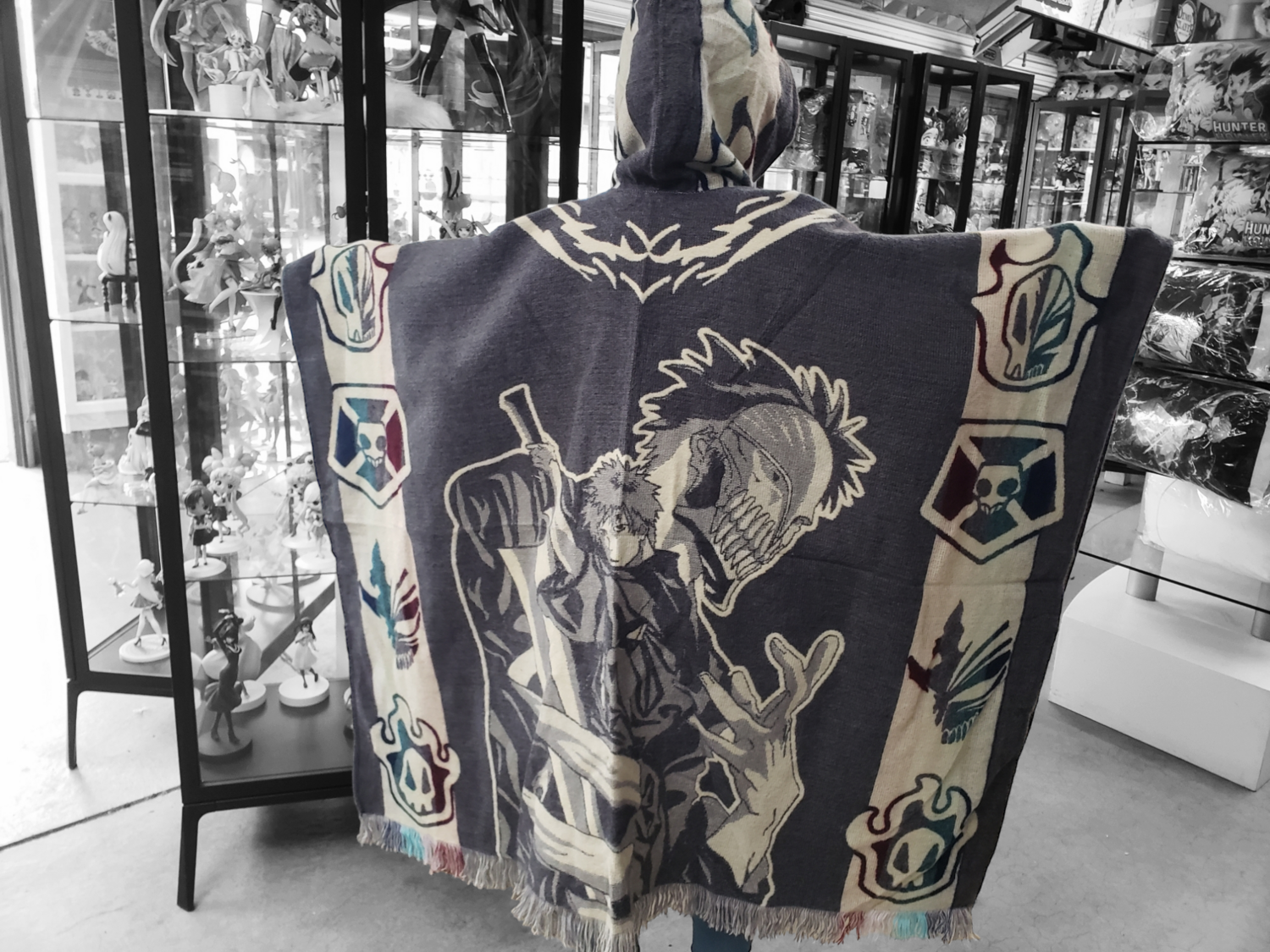 Bleach Knit Poncho