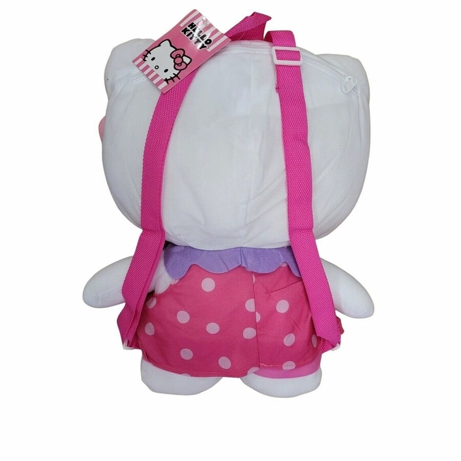 Hello Kitty Polka Dot Dress Pink Plush Backpack