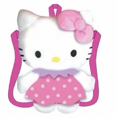 Hello Kitty Polka Dot Dress Pink Plush Backpack