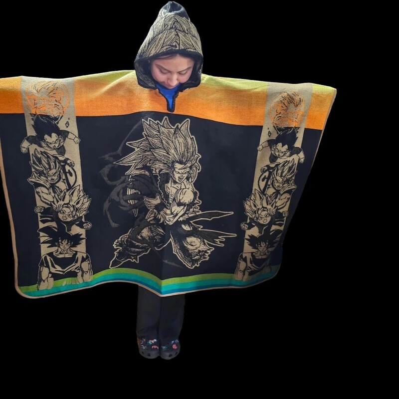 DBZ SS3 Goku  Premium Knit Poncho