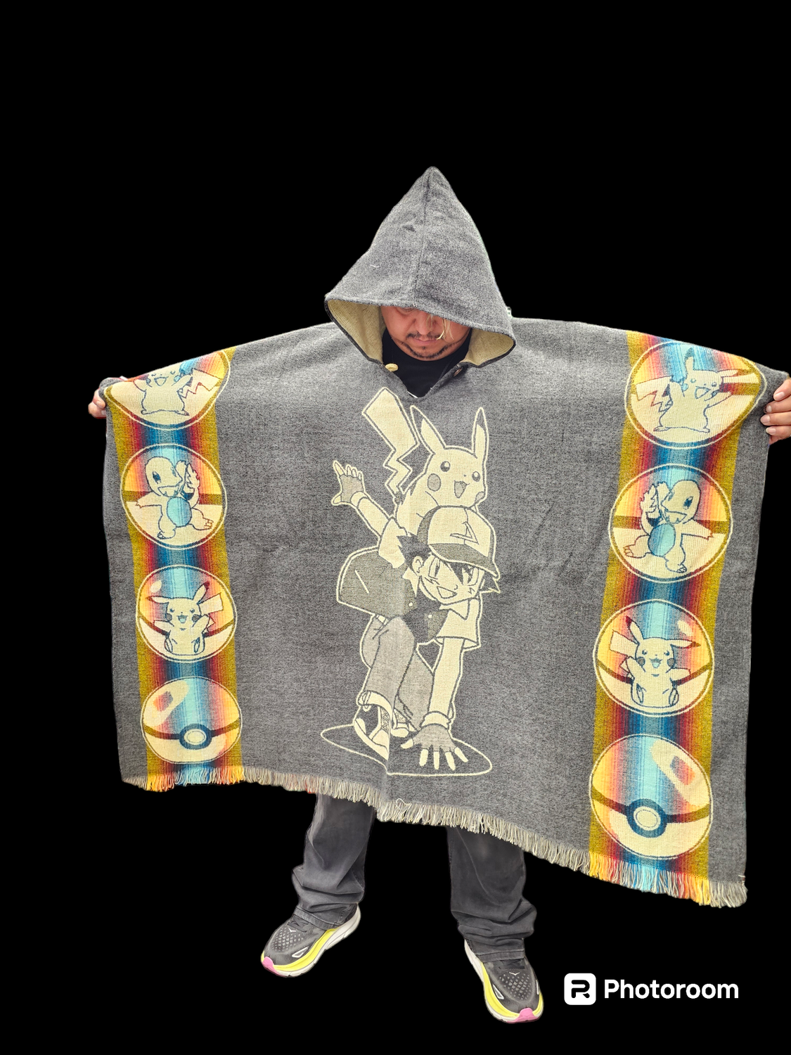 Pokemon Ash Pikachu Knit Poncho