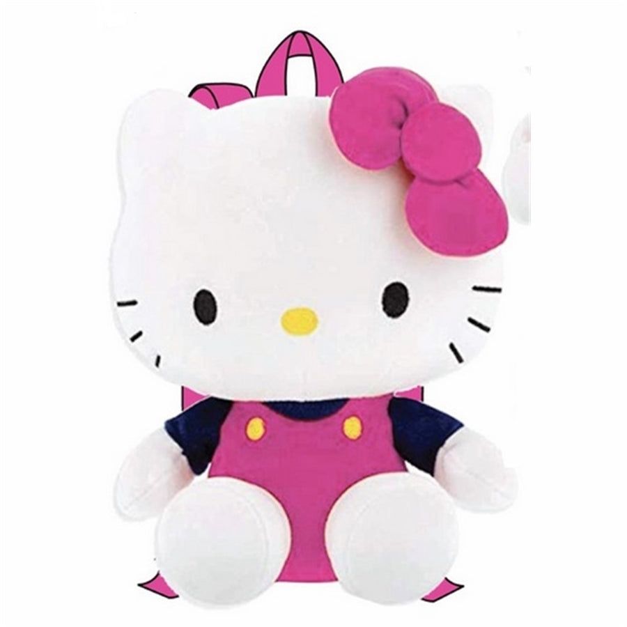 Hello Kitty Black &amp; Pink Outfit Sitting Pose Plush Backpack